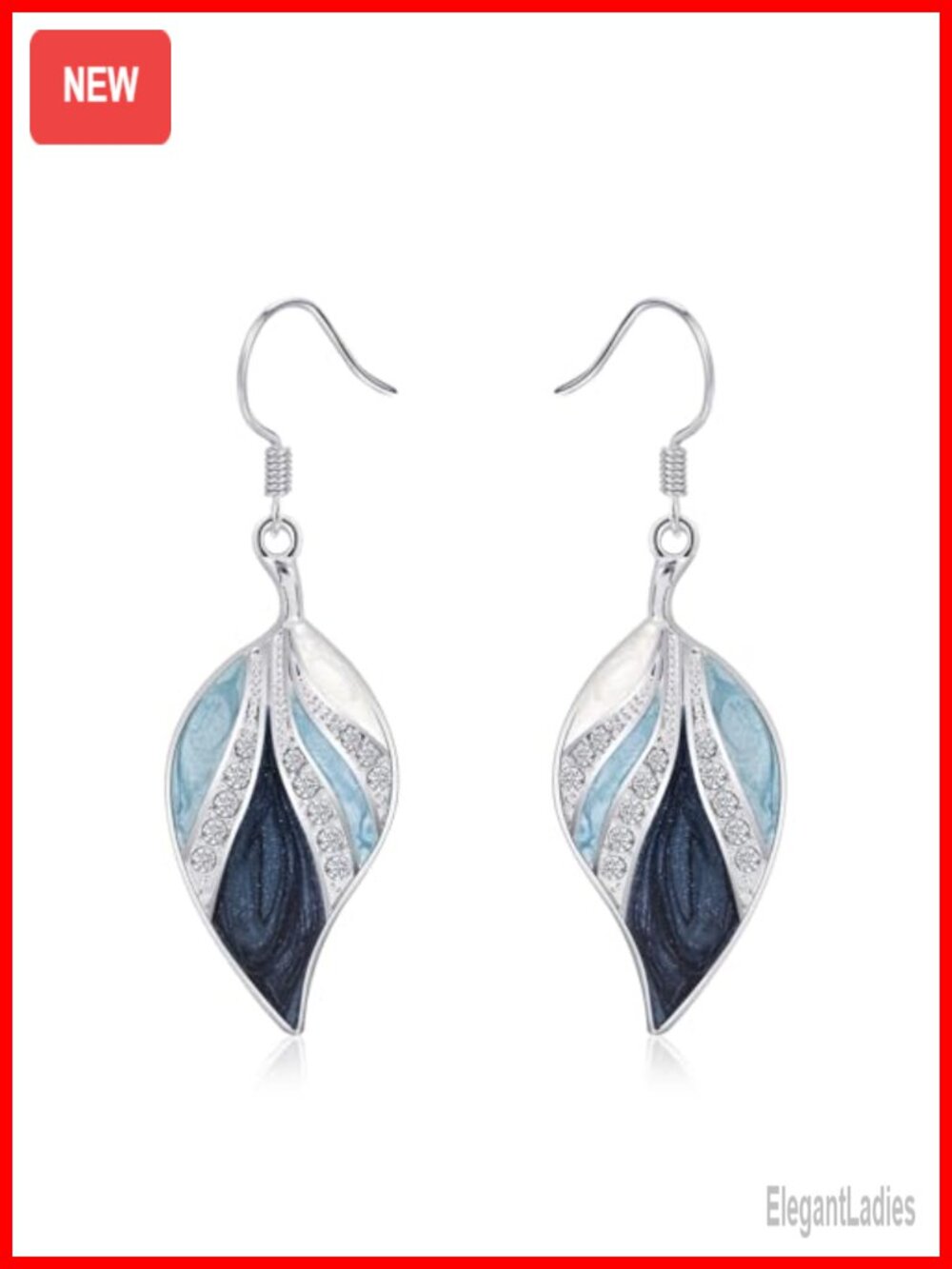 Sterling Silver Plated Leaf Dangle Earrings Drop Boho Style Handmade